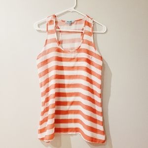 The Arte by Zenana Striped Sheer Flowy Tank Top